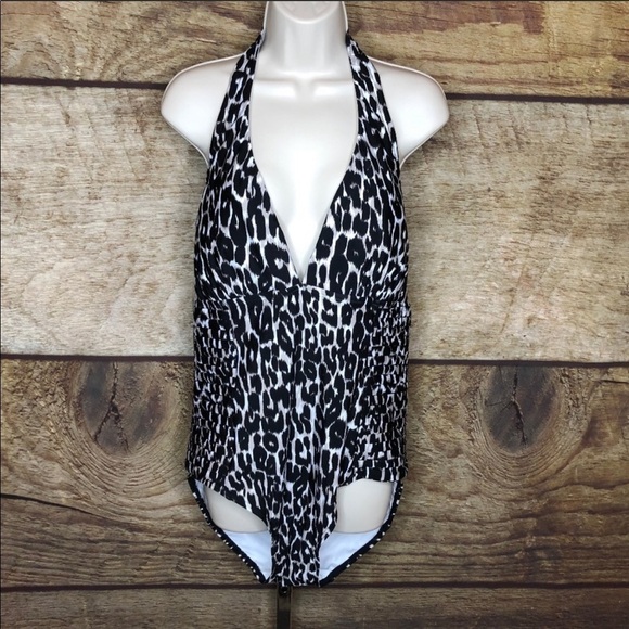 Calvin Klein Jag Leopard Print One Piece Swimsuit - Picture 2 of 7